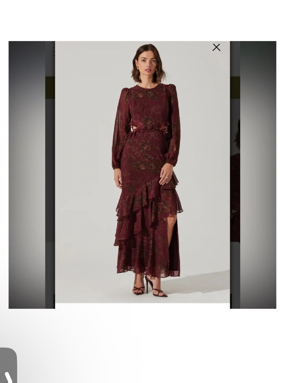 Biella Cutout Ruffle
Long Sleeve Cocktail
Dress